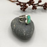 The Squiggle Signet Ring- Size 10- Sonoran Gold Turquoise and Sterling Silver