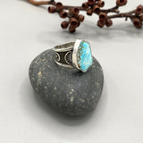 The Squiggle Signet Ring- Size 11- Royston Turquoise and Sterling Silver