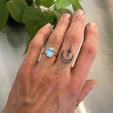 The Soleil Ring- Golden Hills Turquoise and 14k Gold- Size 5.25