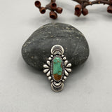 The Peacock Ring 1- Natural Royston Turquoise and Sterling Silver- Finished to Size or as a Pendant