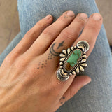 The Peacock Ring 1- Natural Royston Turquoise and Sterling Silver- Finished to Size or as a Pendant