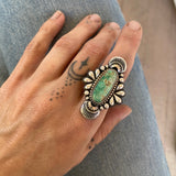 The Peacock Ring 2- Natural Royston Turquoise and Sterling Silver- Finished to Size or as a Pendant