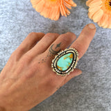 The Silhouette Ring 2- Natural Royston Turquoise and Sterling Silver- Finished to Size or as a Pendant