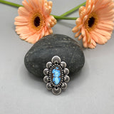 The Sweetheart Ring 2- Natural Golden Hills Lavender Turquoise and Sterling Silver- Finished to Size or as a Pendant