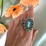 The Sweetheart Ring 2- Natural Golden Hills Lavender Turquoise and Sterling Silver- Finished to Size or as a Pendant