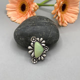 The Flora Ring 3- Natural Royston Turquoise and Sterling Silver- Finished to Size or as a Pendant
