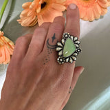 The Flora Ring 3- Natural Royston Turquoise and Sterling Silver- Finished to Size or as a Pendant