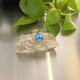 The Soleil Ring- Golden Hills Turquoise and 14k Gold- Size 7