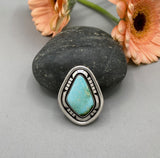 The Silhouette Ring 3- Natural Royston Turquoise and Sterling Silver- Finished to Size or as a Pendant
