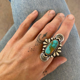 The Peacock Ring 4- Rising Phoenix Turquoise and Sterling Silver- Finished to Size or as a Pendant