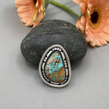 The Silhouette Ring 4- Natural Royston Turquoise and Sterling Silver- Finished to Size or as a Pendant
