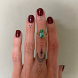 Emerald Valley Turquoise and Solid 14k Gold Ring- Size 5.5 (can be sized up 1/2 size)
