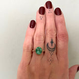 Emerald Valley Turquoise and Solid 14k Gold Ring- Size 6 (can be sized up 1/2 size)