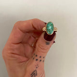 Emerald Valley Turquoise and Solid 14k Gold Ring- Size 6.75 (can be sized up 1/2 size)