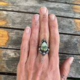 The Dewdrop Ring- Size 6.5- Natural Prince Variscite and Sterling Silver
