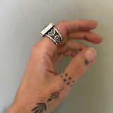 The Signet Ring- Size 6.5- Morenci II Turquoise and Sterling Silver