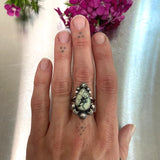 The Dewdrop Ring- Size 7.5- Natural Prince Variscite and Sterling Silver