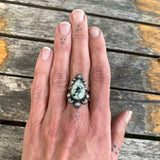 The Dewdrop Ring- Size 7.5- Natural Prince Variscite and Sterling Silver