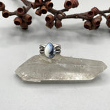 The Snow Globe Ring- Dendritic Opal and Sterling Silver- Size 7
