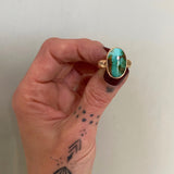 Royston Turquoise and Solid 14k Gold Ring- Size 8.5 (can be sized up 1/2 size)