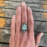 The Dewdrop Ring- Size 8.5- Natural Prince Variscite and Sterling Silver