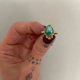 Emerald Valley Turquoise and Solid 14k Gold Ring- Size 9 (can be sized up 1/2 size)