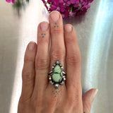 The Dewdrop Ring- Size 9.5- Natural Prince Variscite and Sterling Silver