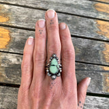 The Dewdrop Ring- Size 9.5- Natural Prince Variscite and Sterling Silver