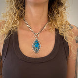 The Alchemist Choker- Morenci II Turquoise and Sterling Silver Heavyweight Choker