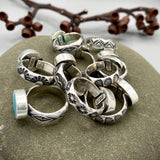 Hand-Stamped Turquoise Rings