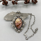 The Alpenglow Necklace- Red Falcon Jasper and Sterling Silver- Chain Included