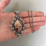 The Alpenglow Necklace- Red Falcon Jasper and Sterling Silver- Chain Included