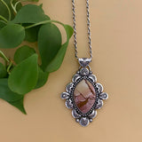 The Alpenglow Necklace- Red Falcon Jasper and Sterling Silver- Chain Included