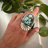 The Cosmic Portal Ring 1- Bamboo Mountain Turquoise and Sterling Silver- Finished to Size or as a Pendant