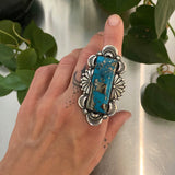 The Carousel Ring- Morenci II Turquoise and Sterling Silver- Finished to Size or as a Pendant