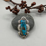 The Carousel Ring- Morenci II Turquoise and Sterling Silver- Finished to Size or as a Pendant
