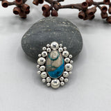 The Blue Lightning Supernova Ring- Blue Lightning Chrysocolla and Sterling Silver- Finished to Size or as a Pendant