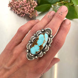 The Delphinium Ring- Royston Turquoise and Sterling Silver- Finished to Size or as a Pendant