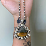 The Desert Supernova Necklace- Picture Jasper and Sterling Silver- 20" Sterling Bead Chain Included