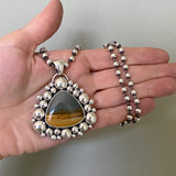 The Desert Supernova Necklace- Picture Jasper and Sterling Silver- 20" Sterling Bead Chain Included