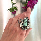 The Garland Ring- Natural Prince Variscite and Sterling Silver- Finished to Size or as a Pendant