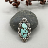 The Hydrangea Ring- Bamboo Mountain Turquoise and Sterling Silver- Finished to Size or as a Pendant