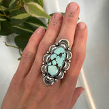The Hydrangea Ring- Bamboo Mountain Turquoise and Sterling Silver- Finished to Size or as a Pendant