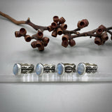 The Reflection Ring- Rainbow Moonstone and Stamped Sterling Silver- Size 7.5