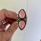 Reserved for Anne-Marie- The Cherry Blossom Ring- Pink Conch Shell and Sterling Silver- Size 9
