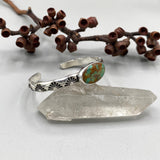 Heavyweight Stamped Cuff- Size M/L- Royston Turquoise and Chunky Sterling Silver Bracelet