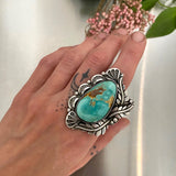 The Heliotrope Ring- Royston Turquoise and Sterling Silver- Finished to Size or as a Pendant