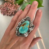 The Heliotrope Ring- Royston Turquoise and Sterling Silver- Finished to Size or as a Pendant