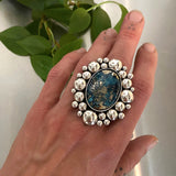 Morenci II Supernova Ring- Morenci II Turquoise and Sterling Silver- Finished to Size or as a Pendant