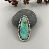 The Palisades Ring- Tyrone Turquoise and Sterling Silver- Finished to Size or as a Pendant